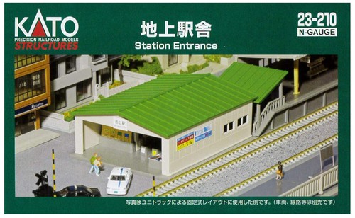 主要幹線や都市・近郊私鉄によく見られる小規模な地上駅舎です。 島式ホームと対向式ホームに直接つなげることができます。 サイズ:73×125mm。