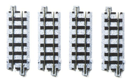 KATOのナローゲージユニトラック、ナローゲージユニトラック直線線路62mm (4本入)です。 ナローゲージ用に設定されたまくらぎ間隔の広い道床付き線路が登場。ナローゲージの世界観を手軽で安心なユニトラックでより実感的に再現可能。 軌間は9mm、レールはCode80を採用。道床付き線路のため初心者でも手軽にレイアウトの配置が可能。