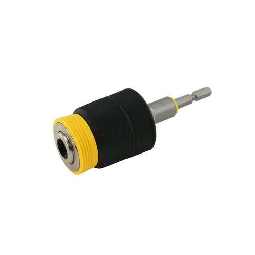 チャック掴み使用可能サイズ:1.5~13mm 取付可能軸形状:丸軸・六角軸・丸軸面取等 対応機種:インパクトドライバー用・回転専用 軸:6.35mm六角軸、仕様:キーレス 軸取り付けネジサイズ:1/2-20UNF、軸取り付け六角対辺:16mm