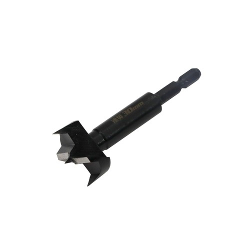 特徴:圧倒的切れ味で木材にスピード穴あけが可能 穴径:30mm、全長:約90mm 軸:6.35mm六角軸、材質:S45C 適正回転数:3000min-1以下 対応機種:電気ドリル・充電ドリルドライバー・充電インパクトドライバー