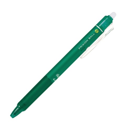 仕様「書く・消す」をスピーディーに、こすると消えるボールペンのノック式フリクションボール/クリップスライドノック式 軸さや樹脂+ラバー インキ色グリーン 替芯LFBKRF12EF-G サイズ最大径φ11.1×全長146mm/本 入数10本