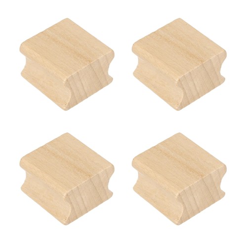 PATIKIL 30x30mm 木製スタンプブロック 4個 ブ ランクラバースタンプマウント 木製...