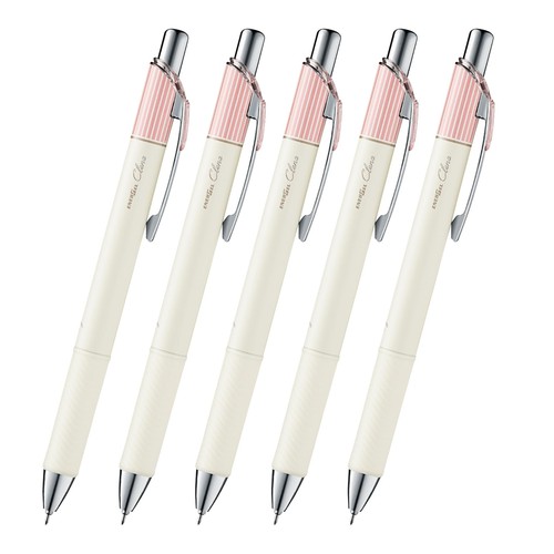 特長ふんわりとした上品なクラシックデザインのボールペン 芯径0.4mm インキ黒 セット数5本 1本あたりサイズ/重さ幅 16 ×奥行 11mm × 長さ 147mm/13g 材質後軸・頭冠=再生PC ノック・前軸=ABS・樹脂メッキ グリップ=エラストマー クリップ=鉄