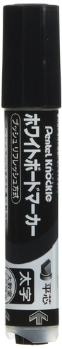 ぺんてる ホワイトボードマーカー ノックル 平芯 太字 黒 5本 XEMWL6WA