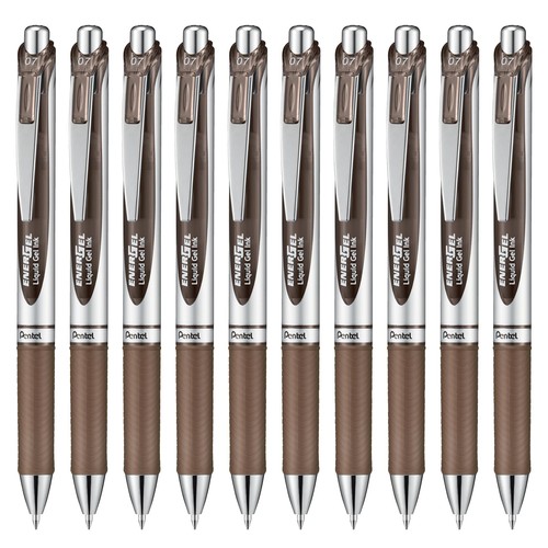 ぺんてる ボールペン ゲルインキ エナージェル ノック式 0.7mm シルバー軸 BL77-SP...