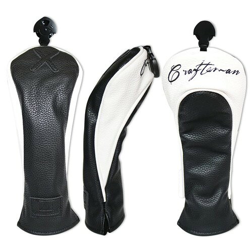 CRAFTSMAN(クラフトマン) ユーティリティーカバー UT用 ゴルフヘッドカバー ハイブリッド用 単品販売 番号タグ付き(ナンバータグ:2、3、4、5、6、UT) ウッドカバー クラブカバー 三片式設計 ブラ