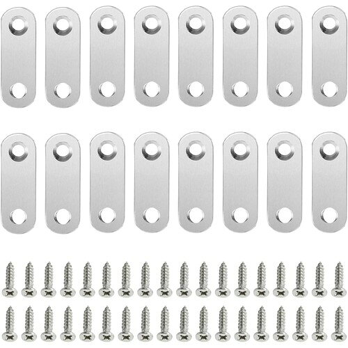 パッケージ内容サイズ:約46mmx16mm 厚さ:約2mm 穴径:5mm 穴の中心距離:28mm ネジの長さ:22mm 材質:ステンレス鋼 カラー:シルバー 高い汎用性このストレートプレートはI字型のデザインがされて、汎用性が高く、木材同士のつなぎ目を補強するのに最適なフラットタイプとなっております。 安全性の向上この棚受け金具を使用することで、接続部分の安定性と安全性を高め、接続部分をより堅牢にし、素材の緩みや損傷のリスクを低減することができます。より安心して使用できるようになります。 簡単な取り付けフラットタイプの連結金具は取り付けが簡単です。特別な技能が必要なく、簡単に取り付けて接続したい素材を補強できます。 幅広い適用家具をしっかりと固定するための重要な留め金具である。家庭、オフィス、コーヒーショップ、モール、工場の分野で広く使用されています。 テーブル、オフィスデスク、ワードローブ、キャビネット、椅子、窓、家具製造等補強におすすめです。
