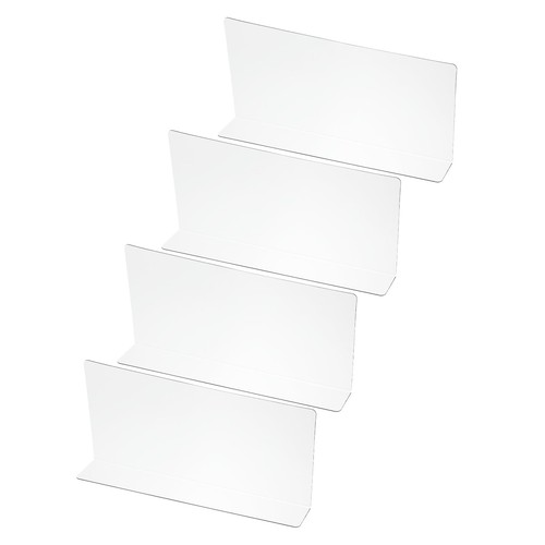 PATIKIL 4個セット 棚仕切り 250 x 40 x 120mm アクリル製 透明 キッチンキャビネット棚 ベッド下ブロッカー 寝室 キッチン