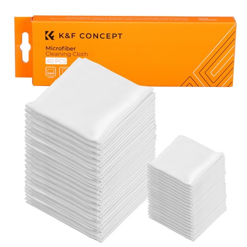 KF Concept クリーニングクロスメガネ拭きクロス 40枚入り 15cmx15cm 個別真空パック マイクロファイバー