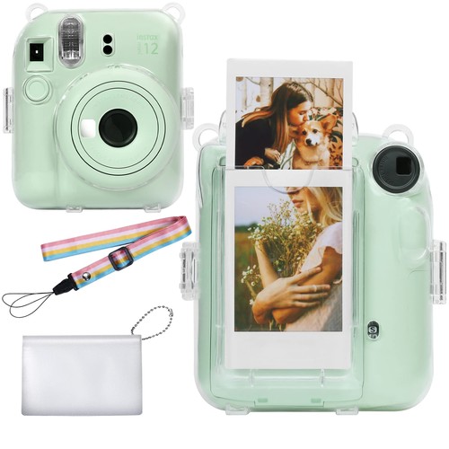 Aenllosi収納ケース 互換品 FUJIFILM instax mini 13/12/11 インスタントカメラ クリア ショルダーストラップ付き