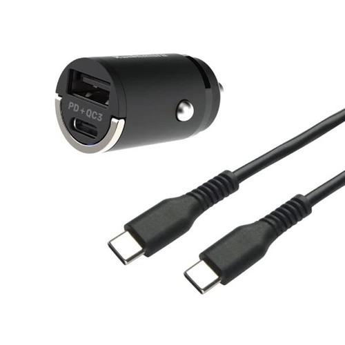 ●車のDCソケットをUSB-AとType-Cの2ポートのUSB電源に変換。 ●USB PD(Power Delivery)規格準拠。USB Type-Cポート最大20W (9V/2.22Aまたは12V/1.67A)の高出力。 ●DCソケットから本体を抜き出しやすい合金製の取っ手構造。