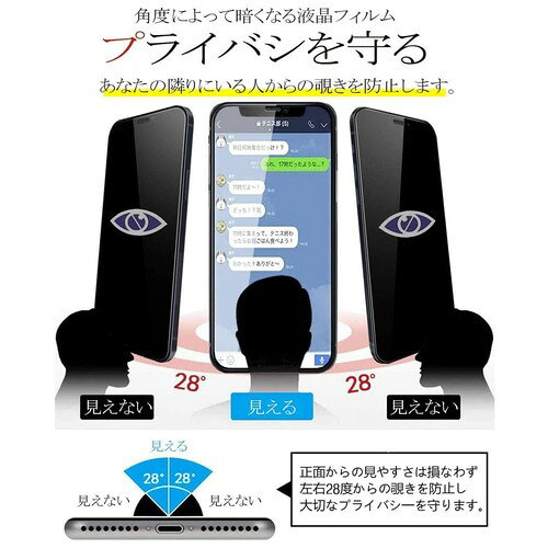 覗き見防止 iPhone14Plus 用 ガラスフィルム 覗き見防止 いPhone14Plus 用 のぞき見 強化ガラス アイフォン14プラス 用 液晶保護 のぞき見防止 2枚セット/プライバシー/指紋防止/気泡ゼロ/カメラフ ail-shops2-10105440 AILショップ サンプル画像2
