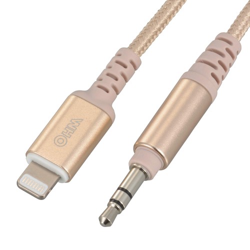 AudioComm φ3.5mmオーディオ変換ライトニングケーブル 高耐久 1.8m SIP-L18SPT-N 01-7093 オーム電機