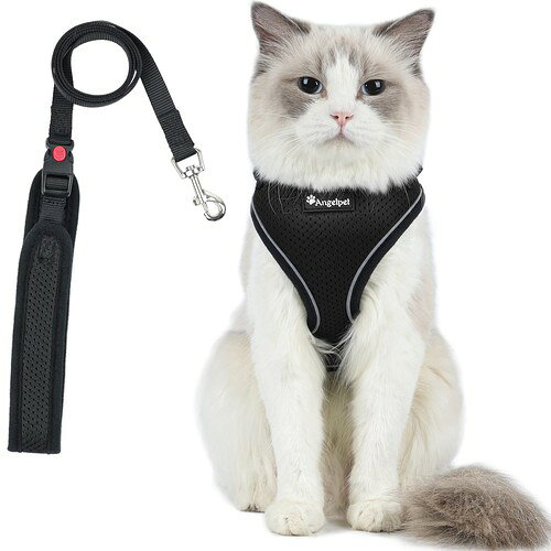 面でを支えるハーネス型愛猫の体をしっかり包み込み、首つりにならなく、首回りへの負担をカットしたベスト型のハーネスです。ハーネス全体で線ではなく面で支え、裏地のスポンジメッシュが衝撃を面で吸収してくれるので、体の弱い子や老猫にもぴったりな猫ハーネス/小型犬ハーネスです。 小柄なペットに優しい設計。 ソフトタッチと通気性抜群内側はソフトタッチと通気性のよいメッシュクッションなので、摩擦を避けて肌をやさしく守れます。空気と通す穴が無数に開いており、速乾性も通気性も抜群なので暑い季節にも長時間装着ても快適。フランネルで縫製されたソフトエッジは摩擦による痛みと炎症を大幅軽減できす。バージョンアップ版の多機能リードはハーネス本体と同じメッシュ素材のソフト持ち手、握り心地が良いです。バックル機能追加で、リード延長が可能です。 小さい体にもしっかりとフィット猫ちゃんとワンちゃんの体型はいろいろありますが、 この猫ハーネス/小型犬ハーネスが小型の猫ちゃんとワンちゃん専用です。首回りと胴回りの長さは調節できるうえに、サイズがマジックテープでさらに調節できます。猫ちゃんの体型に合わせてフィットする、安全なソフト型ハーネスです。 耐久性と夜使用安心背中のDカンは亜鉛合金製なので、耐久性が優れています。 背中の縁どりに3M超反射素材が付いて機能的。夜で歩道を歩く人には知らせ、車や自転車のライトには反射が光るから猫ちゃん、ワンちゃんとより安全にお散歩できます。 抜けにくい&頭を通さず簡単脱着首周りの両側のバックルと腰周りの左側のバックルを備えたダブルブロックに加えて、小さな猫が逃げないようにベルクロでさらに猫の体型に合わせて細かいところまで調整することができます。万が一、ベルクロが外れても、ベルクロが残っているので最悪の事態は回避できる優れものです。それに、頭を通さずマジックテープで簡単に装着。
