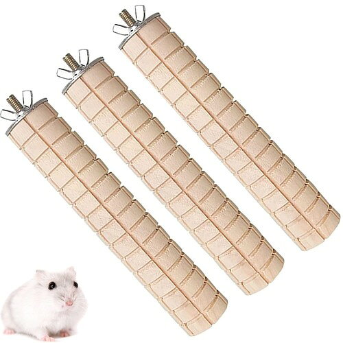 YFFSFDC 3点セット止まり木 ハムスター ウサギ 小動物 噛むおもちゃ 11cm ×3cmイン...