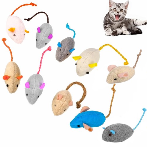 YFFSFDC 猫 ネズミ玩具10個セット ペットおもちゃ 噛むおもちゃ ぬいぐるみ おもちゃストレス解消 運動不足 ペット用品混色