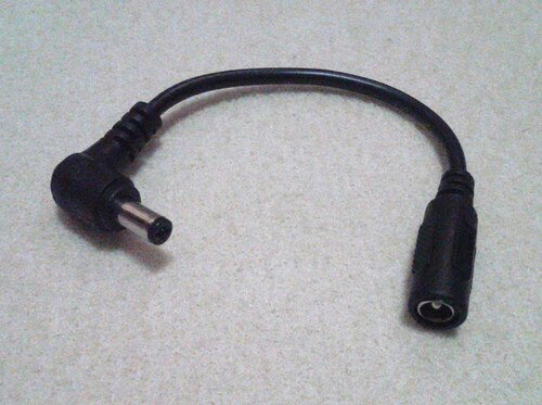 POKAH DC電源 変換ケーブル メス/オス(Lタイプ) 外径5.5mm 内径2.1mm