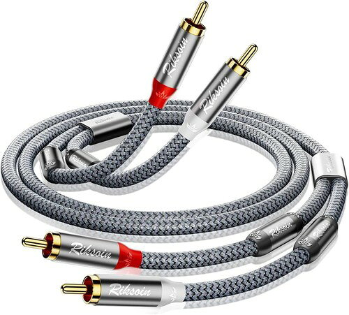 RIKSOIN RCAケーブル技術革新・磁気リングノイズの低減 2RCA-2RCA (赤/白) オス-オ...