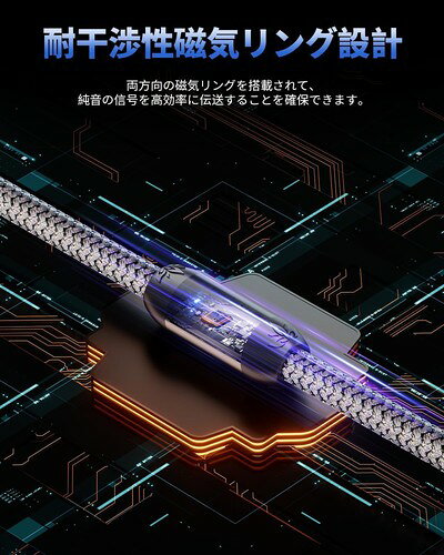 RIKSOIN RCAケーブル技術革新・磁気リングノイズの低減 2RCA-2RCA (赤/白) オス-オ...