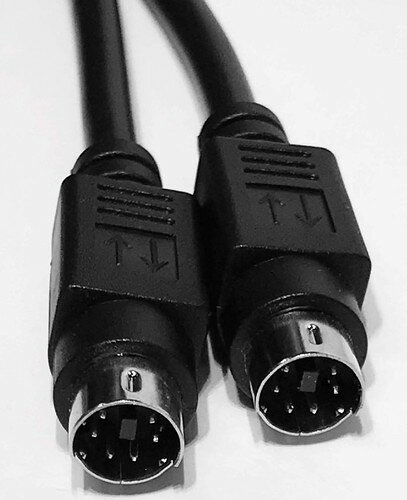 Kray Cables Mini-Din 6ピンオスブラックケーブル 6フィート