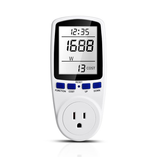 機能 LCD大画面電力モニターには、電力、電流、電圧、電力のテスト、電気料金の計算、時間のカウント、周波数の測定、過負荷の測定のための多機能テスターがあります 7つの表示モード電力検出器には7つの表示モードがあり、1つ目は時間/ワット/コスト、2つ目は時間/消費電力/日、3つ目は時間/電圧/周波数、4つ目は時間です。 /アンペア/力率、5番目は時間/分のワット、6番目は時間/最大ワット、6番目は時間/価格表示、7番目は過負荷表示です。 注テスターには3605Wの過負荷保護があり、負荷が超過すると、LEDは「OVERLOAD」(全負荷)を表示し、ユーザーに警告するためにブーンという音を出します。高電力機器で長時間使用しないでください時間,注:本製品は3穴ソケットです 素材パワーテスターの外観を一新した新型PC難燃素材を採用し、頑丈で耐久性が高く、耐衝撃性に優れています。安全性試験に合格しており、安心してご使用いただけます。 解説 ご不明な点がございましたら、お気軽にお問い合わせください。