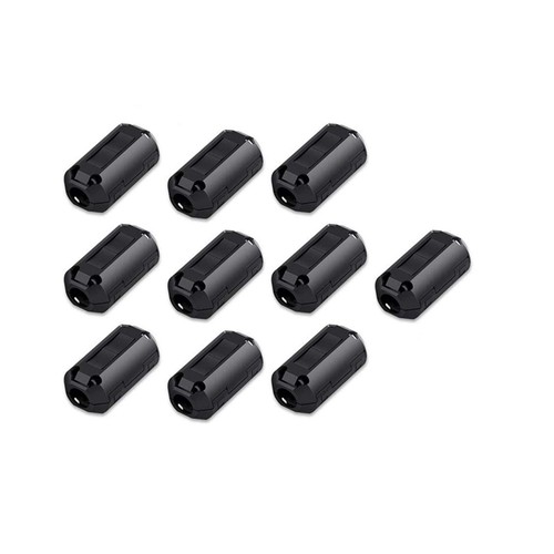 サイズ直径:13mm、長さ:25mm、内径:3.5mm、適応ケーブル径:Φ1.5mm~Φ3.5mm。色:ブラック。パッケージ内容:10個セット。 取付簡単開閉のデザインで、電源に近い所のケーブルに挟むだけで、取り付けて使用できます。必要な位置でワンタッチで装着できます。 ノイズ除去パソコン、モニター、テレビなどの周辺で使用されているケーブルに設置するだけで、フェライトコアの高周波吸収特性が効いて高周波ノイズが除去されます。電磁放射をより効果的に抑制するために、干渉源の近くに設置してください。 繰返す可ケーブルロック機能付きケースにより、幅広いケーブル径に対応できます。取付けは挟み込むだけで簡単ですし、再び開けることもできるので場所の調整もできます。 汎用性ノイズサプレッサは、USBケーブル、電話回線、アンテナ、衛星ケーブル、ネットワークケーブルなどのさまざまなデータケーブルで広く使用され、外部電磁干渉をシールドします。注意:高密度フェライトコア採用によりケーブルにのる高周波ノイズを大幅にカット。1個取り付けてノイズが残る場合には複数個取り付けると効果がある場合もございます。