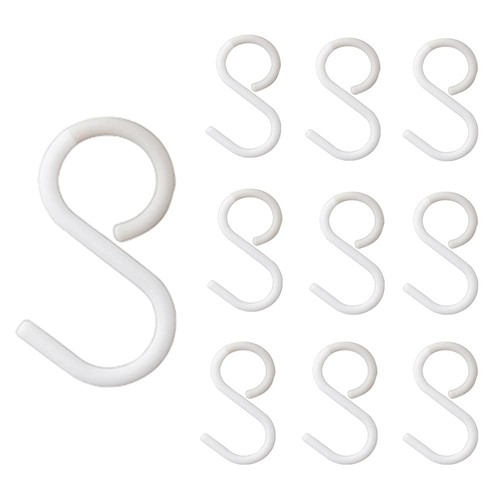 仕様サイズ:36×60mm 材質:樹脂、色:ホワイト、〓〓能力:800克、内容:一套9个 素材ポリプロピレン(PP樹脂)+熱可塑性エラストマー(TPE)防錆、軽量、音がしありません。 用途が広いS字フックはキッチン、お風呂、玄関、オフィス、店舗の机、棚、病院などの小物収納に活躍します。落ちないじフックを使用すると大量スペースを節約できます。 曲がる先端製品の安定性を高めるために、先端が曲がるS字フックは、物を引っ掛けたり取ったりしてもレバーから外れにくいようにしています。 静音樹脂製なので、金属棒に引っ掛ける際の金属摩擦音がありません。
