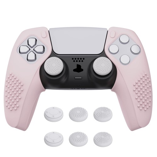 分割デザイン、純正品の充電スタンドに適用できます。 ps5コントローラー対応用に特別に設計された良質なシリコンケースカバーです。様々なデザインとカラーが選択でき、コントローラーをおしゃれに保護します。 滑り止めのシリコングリップスキンの表は、多くの3Dスタッズエディションで設計されており、ゲーム中握り心地を改善し、滑りを防ぎ、ゲーム体験を楽しむことができます。 耐久性のあるシリコンスリーブは、取り付けと取り外しが簡単で、装着後のコントローラーの機能を妨げたり、ボタンやポートの使用を妨げたりすることはありません。 左右のシリコングリップケースが1つずつ、親指グリップキャップ3つのペアが付き、コントローラーおよびその他の部品は含まれていません。