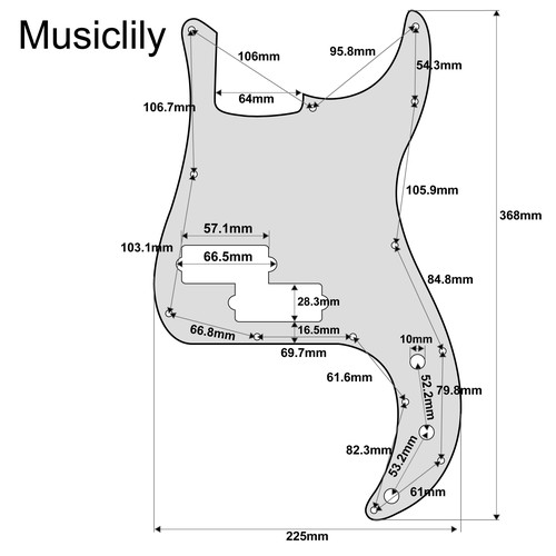 Musiclily 13穴 PBプレシジョンベース用ピックガード4Pグリーンパール