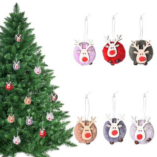 クリスマスツリー オーナメント 6個セット 可愛い トナカイ クリスマス オーナメン...
