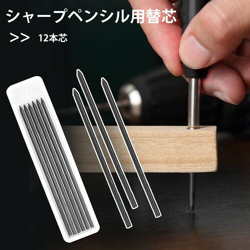 DanYun カーペンターペンシル リフィル 黒 木工用 HB リフィル 12本 強力 2.8mm (...