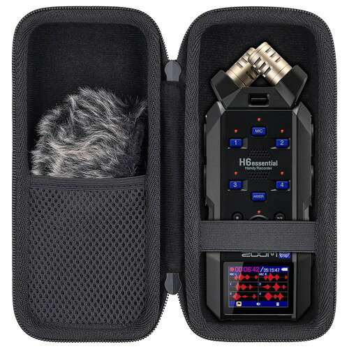 Aenllosi収納ケース 互換品 ZOOM ズーム H5studio/H6studio/H6essential H6e ハンディレコーダー ブラック