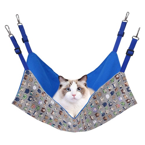 猫 ハンモック Blueekin キャットハンモック ヒモ調整 ケージ用 耐荷重 10KG 通気...