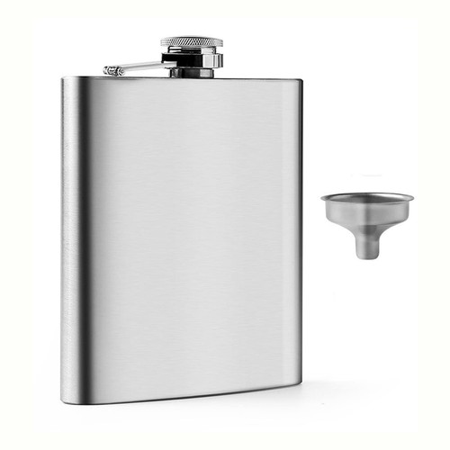 サムコス スキットル ヒップフラスコ 8oz ロート付き ステンレス製 ウイスキー ア...