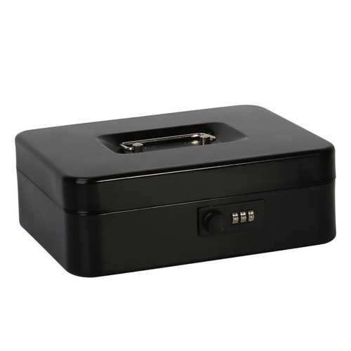 Jssmst(ジェスマット)手提金庫 ル式 金属製 25x20x9cm A5サイズ CB0701L (黒)