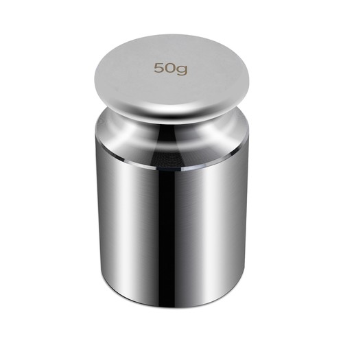 グラム重量:50g、単体。 素材:スチール、クロームメッキ仕上げ。光沢度が高い、エレガントな外観。 M1級精度:非常に優れた校正材料、M2級精度。 耐久性:錆びにくく、精密な計量ができ、耐久性があります。 はかりや分銅の校正用として使っています。