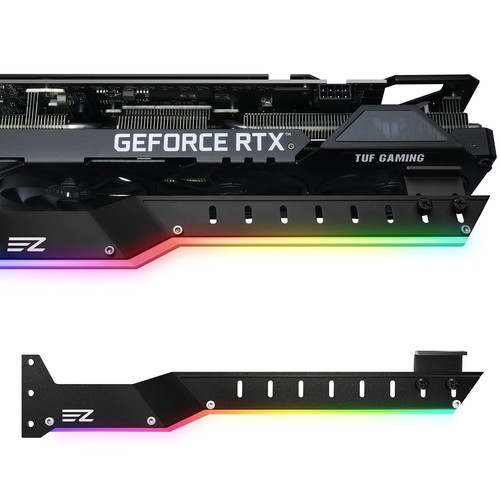 EZDIY-FAB 309EZ ビデオカードホルダー GPUサポート GPUステー グラボステー 5V 3ピンARGB 高さ調整 アルミ製 -ブラック