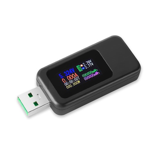 多機能USB電圧 電流 チェッカースマートデジタルUSBメーターを使用して、電圧、電流、容量、温度、充電状態などをテストできます。使用している3C機器をリアルタイムで検出して、事故を防ぎます。 IPSカラー液晶画面このUSB電流電圧テスターは0.96インチのIPSカラー液晶画面で、すべての充電情報が画面にはっきりとはっきりと表示され、便利で実用的です。 保護フィルム付きUSB電流電圧チェッカーの表面は、選択的に除去できる透明な保護フィルムで覆われています。 コンパクトなデザインサイズ56*11*24(mm)、重さ25g。どんな場所でもお手軽に持ち運びができます。 急速充電対応 HUAWEI FCP/SCP/ Android/Samsung DCP/AFC/Apple QC 2.0/3.0 /SuperVOOC対応できますが表示しません。