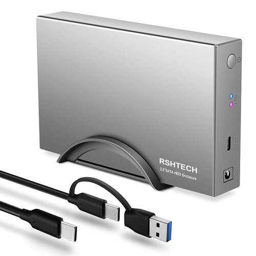 2 IN 1 USB-CとUSB-A接続+UASP高速転送HDDケースはUSB-C/USB-A接続をサポートします。USB-C/USB-A接続時にデータ転送速度最大5Gbps(理論値)。接続されたホストがUASPプロトコルに対応している場合、データ転送速度は最大6Gbps。読み込み70%まで、書き込み40%までスピードUP(ホスト側がUASP対応必要)。 自動スリープ機能+優れた放熱性自動スリープ機能付き、省エネデザイン、HDDの寿命も延長できます。高品質のアルミ合金を使用し、堅牢で圧力に強く、放熱性に優れています。HDDで発生した熱をHDDケース全体にすばやく伝達できるため、HDDをすばやく冷却して安定した動作を維持できます。 ASM1153e+12V 2A電源ASM1153eマスターチップを使用して低消費電力とより安定した伝送を実現し、ハードドライブに複数の保護を提供します。付属の12V 2A電源アダプタ(PSE認証取得済み)と接続することで、安定した電源供給が可能です。 幅広い互換性HDD 外付けケースはすべての3.5インチSATA I/II/III/HDDに対応しており、最大22TBまで対応。Windows2000/XP/Vista/Windows 7/8/10/11、Mac 9.0 及びそれ以降のバージョンにサポートする。USBC/Thunderbolt3USB-Aインターフェイスを持つすべてのホストコンピュータに接続し、使用することができます。 例えば、テレビ、PS4、PS4 Pro、Xbox 360、Xbox oneなど。USB 2.0 / 1.1接続に対応。 コンパクトなデザイン+組み立てが簡単ハードディスクケースは縦置き、横置き両対応しており、デスクトップのスペースを節約し、旅行や出張に適しています。パッケージにはネジとドライバが入っており、3分で素早く組み立てることができます。ハードドライブをより信頼性の高い方法で保護する。