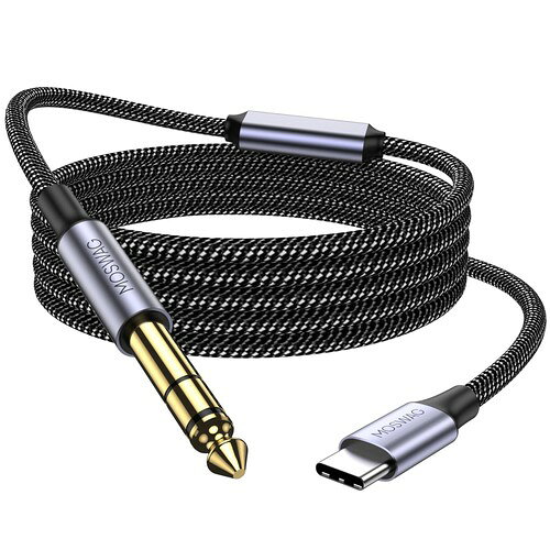 ギター録音ケーブルこのケーブルにはギター用の1/4コネクタとデバイス用のUSB C端子があり、完璧な録音を確保しています。6.35 mm端子からUSB C端子へのオーディオ信号伝送のみに対応し、iPhone 15/15 Plus/15 Pro/15 Pro Maxに対応 互換性が広く、使いやすいこのUSB CギターラインはWindows 98 SE/2000/XP/VISTA/Win 7/Win 8/Win 10システムと互換性があります。ギターコンポジットアンプ、Audacity、Amplitudeなどのほとんどの録音と互換性があります。Yousicianと互換性があります。 忠実な音響高純度の無酸素銅、多重シールド、金メッキコネクタはあなたに純粋な音質をもたらします。銅には大きな導電性と耐久性があり、より小さな損失で高純度のオーディオ信号を伝送することができ、異なる聴取体験をもたらすことができます。 プラグアンドプレイ6.35 mmジャックを備えたギター、キーボード、エレクトーンなどの楽器にUSB Cジャックを備えた、タブレット、その他の機器を接続できます。ドライバをインストールする必要がなく、効率的で便利な直接接続を提供します。コンピュータ上でケーブルを使用して録音する場合は、マイクの音声入力を設定する必要がありますので注意してください 何が得られましたかパッケージには、1 x USB Cから6.35 mm 1/4インチTRSケーブルが含まれています。何か問題があれば、お客様のサービスにいつでも連絡してください。