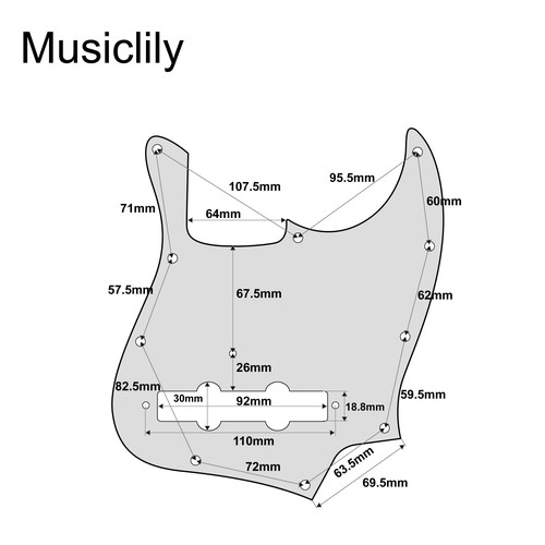 Musiclily Pro 11穴 JBジャズベースピックガード日本製4弦Fender Japan Jazz Bass...