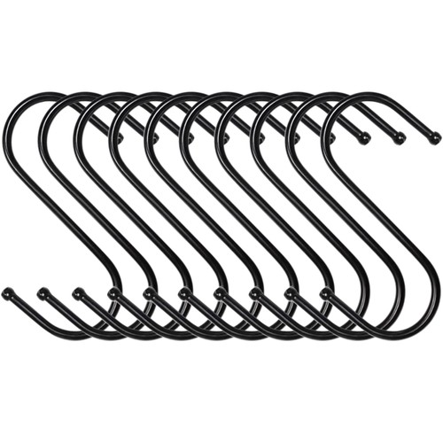 パッケージ内容: S字フック、S: 69MM(重さ:7g)、M: 95MM(重さ:12g)、L: 122MM(重さ:20g)。特定のサイズについては写真を参照してください。 高品質な素材と表面処理: 堅固なSフックの表面は静電塗装技術を採用しており、コーティングが均一かつ緻密で、防錆性と耐腐食性を備えています。長期使用してもS字フックの表面はサビが発生せず、滑らかで光沢を保ちます。 簡単な取り付け方法: S字フックは釘、ネジや接着剤が必要なくて簡単にインストールします、家の壁に穴を打つのを要りません。引掛けるだけ簡単に取り付けます。 広い使用範囲: このフックが特定の使える場所は限りなく、室内や室外でも使える。使用範囲は広い、キッチンで皿、コップなどを懸けて、バスルームでタオルを懸けて、庭で植木鉢を懸けてグリル道具なども懸けます。Sフックの両端は球形になっているので、手を傷つけたり、物を傷つけたりすることなく使用できます。 スペース節約の収納ソリューション: スペースが限られている台所、クローゼット、収納室、バスルーム、リビングルーム、ガレージ、ワークショップ、オフィス、庭に何かを吊るすためのシンプルな収納ソリューションです。 耐久性のある金属製フック: 金属製の堅牢な構造により、様々な道具や日用品をしっかりと支えることができ、長期間の使用に適しています。黒色の仕上げで様々なインテリアに調和します。