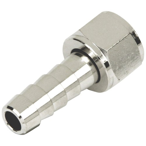 接続ねじ:めねじPF3/8 ホース口:11mm 適用流体:空気 最高使用圧力:1.5MPa 材質:真鍮、クロームメッキ加工