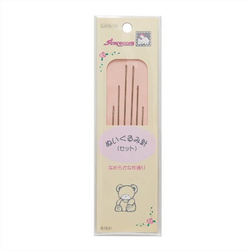 ぬいぐるみ作りに最適な針の、3サイズ各2本入りセットです。 商品本体サイズ:※商品説明欄をご参照ください。 入数:6本(3サイズ各2本) 素材:綱 生産国:イギリス