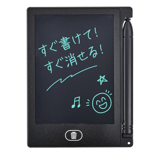 特 長 ◆軽量(39g)薄型(5.5mm)だからポケットに入れて気軽に持ち運びできます ◆電源を入れる操作は不要、消す時もボタンを押すだけ ◆電池消去回数 約9800回、液晶耐用回数 約50000回のロングライフ設計 ◆画面サイズは4.4インチ相当(約W67×H89.5mm) ◆専用スタイラスペンペンホルダー付き ◆約0.7mmの細字タイプ 仕 様 ◆電源:DC3V(CR1220コイン形電池×1個) ◆電池消去回数:約9800回(新品電池の場合) ◆液晶耐用回数:約50000回 ◆使用環境:0~40°C ◆外形寸法:幅89×高さ118.5×厚さ5.5mm(突起物を除く) ◆質量:約39g(電池含む) ◆付属品:動作確認用コイン形電池(本体に装着済み)、専用スタイラスペン(本体に装着済み)、付取扱説明書