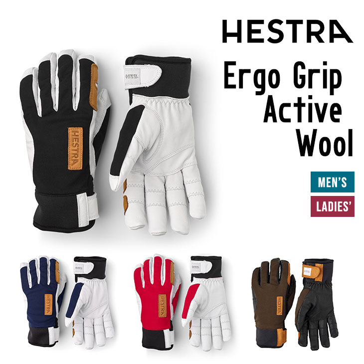 HESTRA wXg 22-23 ERGO GRIP ACTIVE WOOL GSObvANeBu E[ Ki U[ O[u 3D` E[Ci[