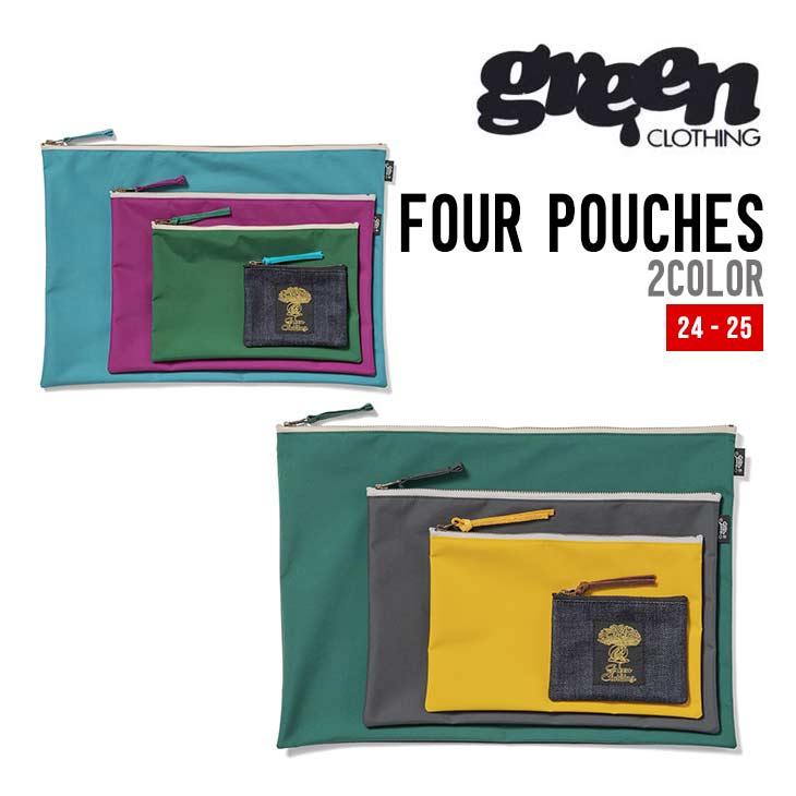 GREEN CLOTHING グリーンクロージング 24-25 FOUR POUCHES フォー ポーチ 早期予約 送料無料 2024-2025 スノーボード 小物入れ