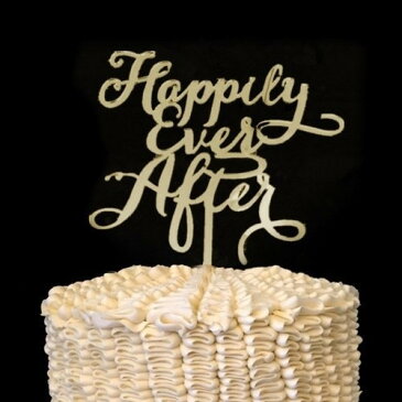 再入荷　ミラーゴールド ケーキトッパー Just married Happily ever after best day ever ウェディング 結婚式 ウェディングケーキ