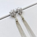ブライダルピアス ビジューピアス タッセル ピアス ジルコニアピアス ウェディング アクセサリー クリスタル シルバー 結婚式 cz キュービックジルコニア AAA