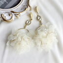 シフォン フラワー ピアス 花 大ぶりピアス ゴールド 揺れる アンティーク イヤリング 大ぶりピアス アクセサリー ヴィンテージ ナチュラルレトロ 和装 成人式 前撮り 後撮り ブライダル ウェディング 結婚式